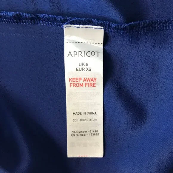 Apricot French Blue Button Up Satin Finish Blouse - Size XS - NWT - Coquette - Picture 5 of 10